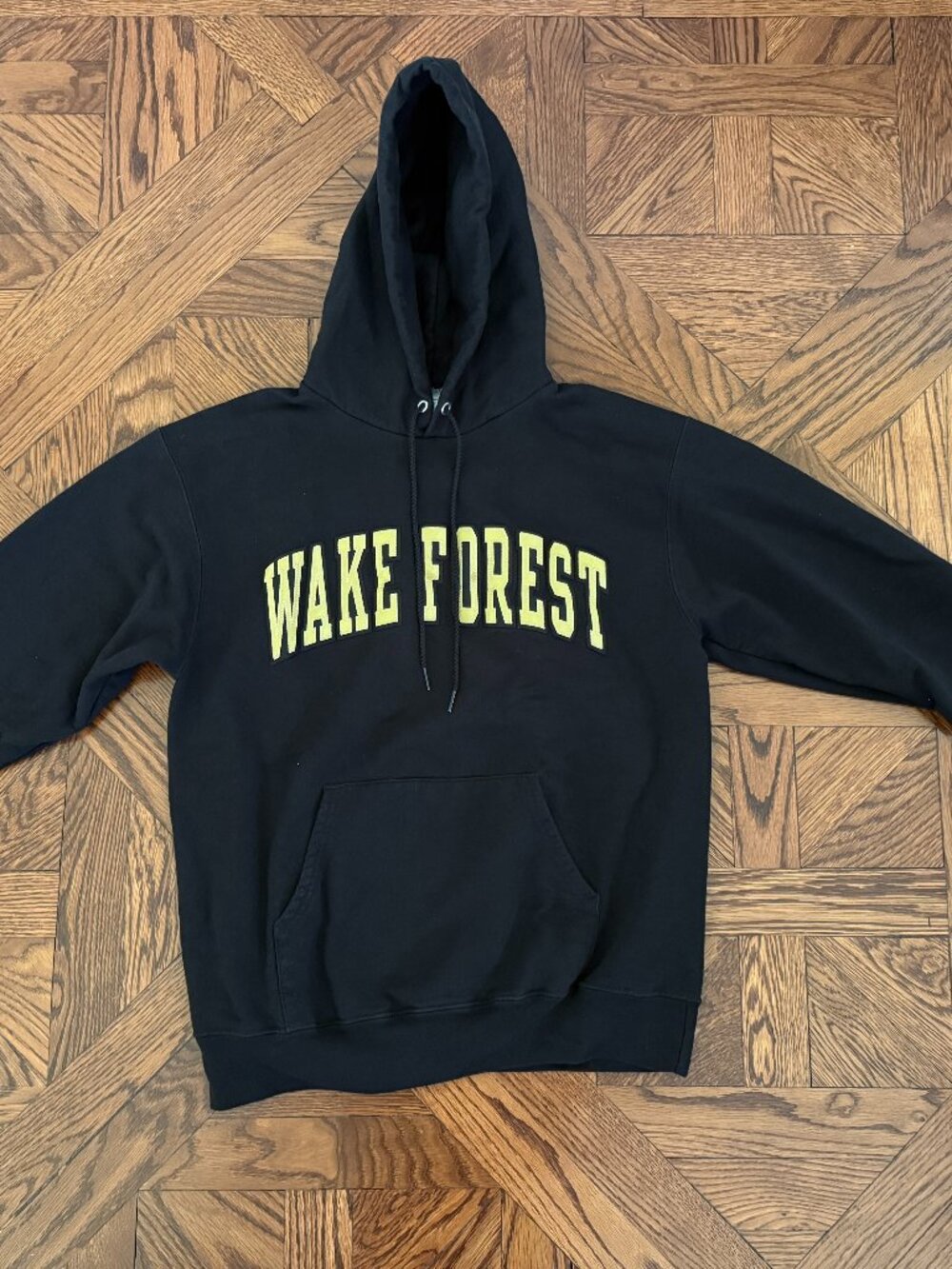 Wake Forest Black Champion hoodie, size Medium